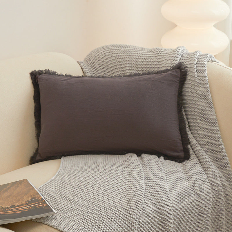 Washed Cotton Pillow Cover Modern Minimalist Living Room Sofa Cushion Cover
