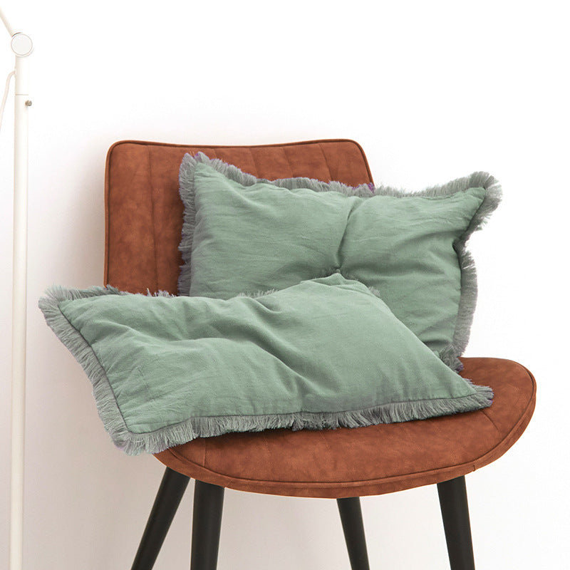 Washed Cotton Pillow Cover Modern Minimalist Living Room Sofa Cushion Cover