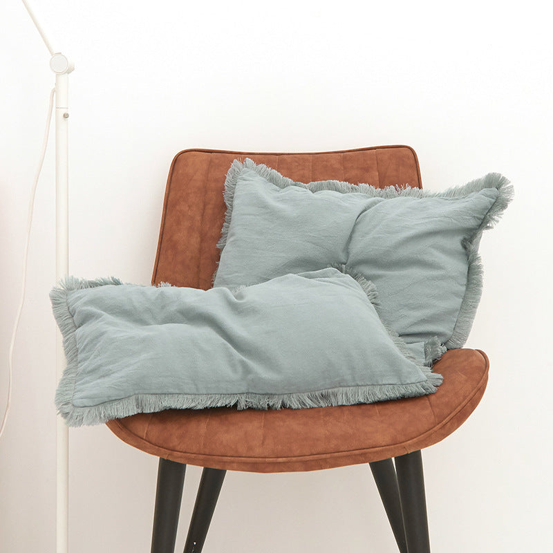 Washed Cotton Pillow Cover Modern Minimalist Living Room Sofa Cushion Cover