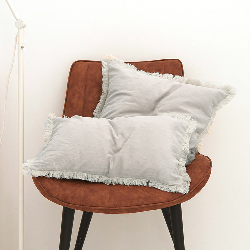 Washed Cotton Pillow Cover Modern Minimalist Living Room Sofa Cushion Cover