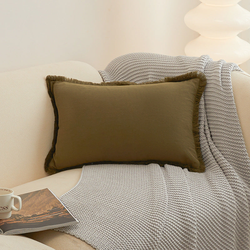 Washed Cotton Pillow Cover Modern Minimalist Living Room Sofa Cushion Cover