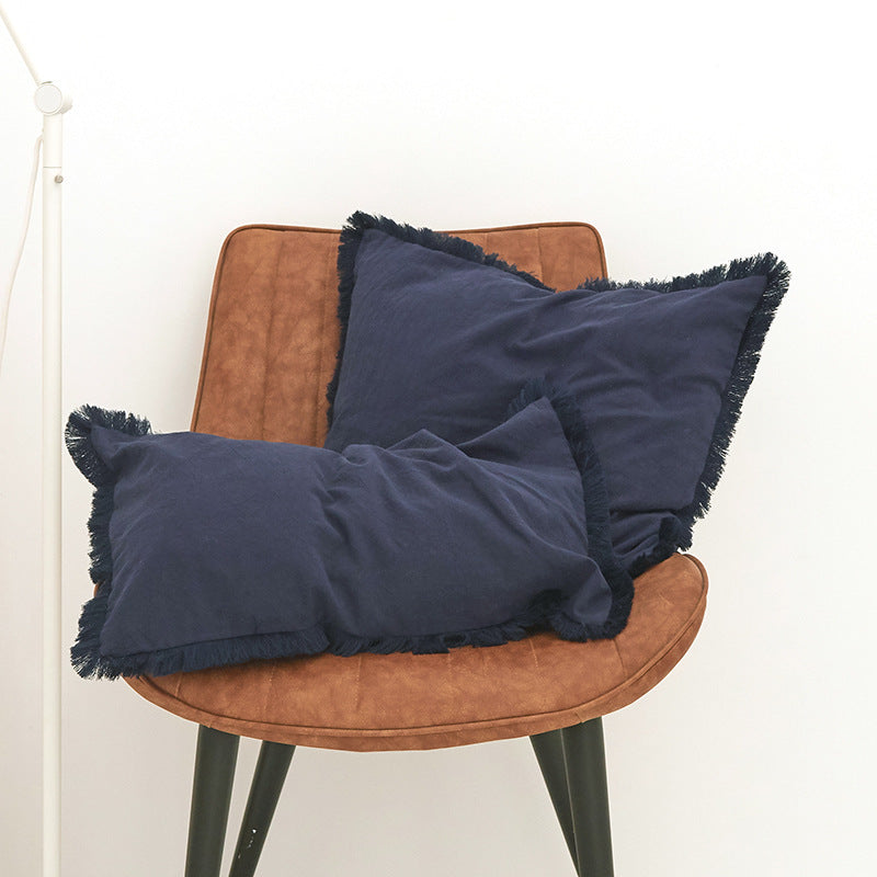 Washed Cotton Pillow Cover Modern Minimalist Living Room Sofa Cushion Cover