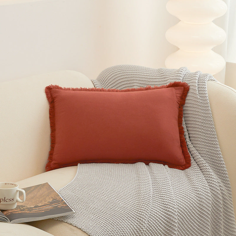 Washed Cotton Pillow Cover Modern Minimalist Living Room Sofa Cushion Cover
