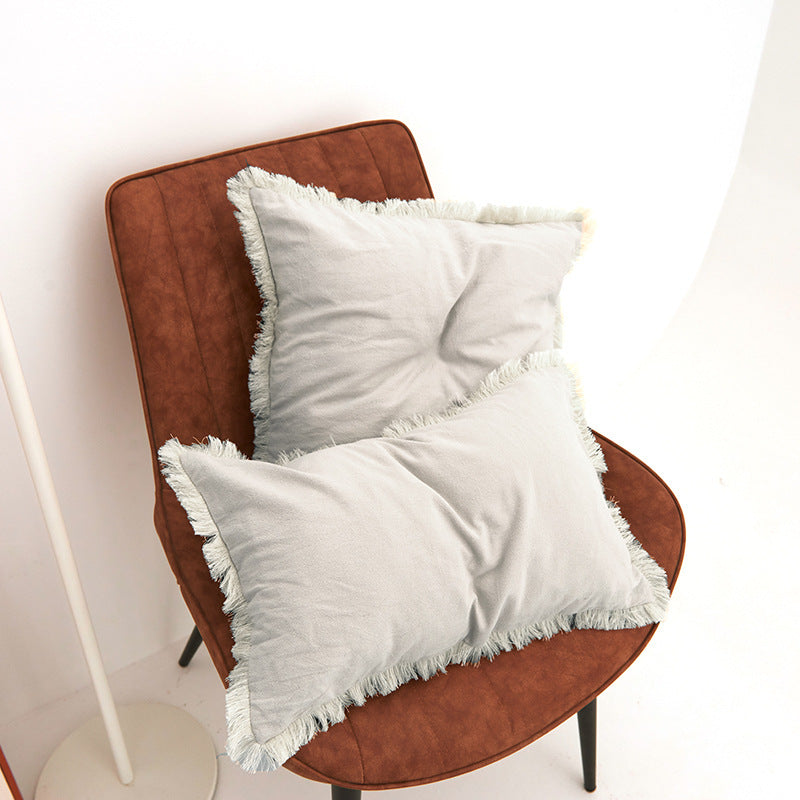 Washed Cotton Pillow Cover Modern Minimalist Living Room Sofa Cushion Cover