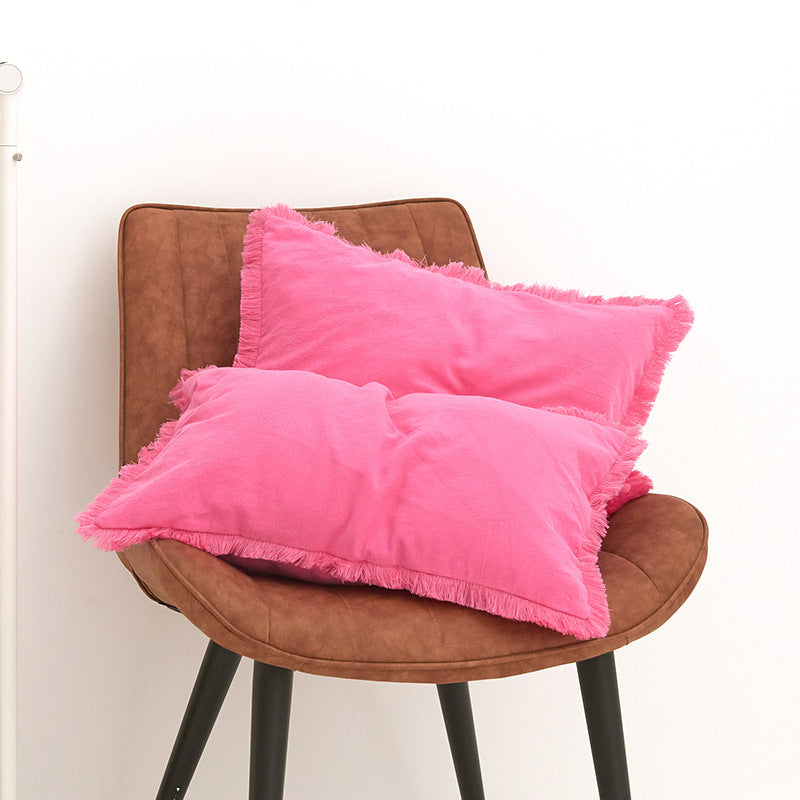Washed Cotton Pillow Cover Modern Minimalist Living Room Sofa Cushion Cover